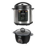 Combo Olla Multifuncional Kalley 5.5 L y Olla Arrocera Kalley Negra
