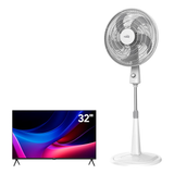 Combo Televisor Kalley Google TV 32" QLED y Ventilador 3 en 1 Kalley