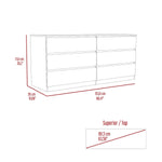 Cómoda Record Blanco 154 cm con Seis Cajones