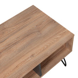 Mesa de Centro Vassel Miel 101x40cm Rectangular con Patas y con Compartimientos - Mesas | Bylmo