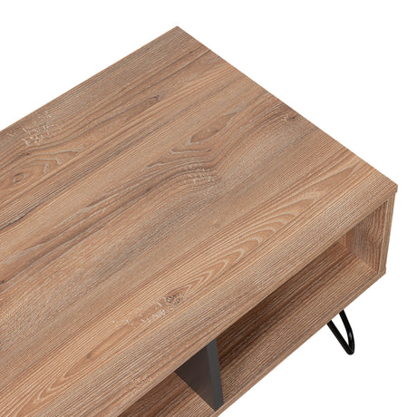 Mesa de Centro Vassel Miel 101x40cm Rectangular con Patas y con Compartimientos - Mesas | Bylmo