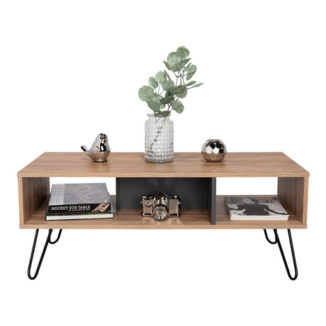 Mesa de Centro Vassel Miel 101x40cm Rectangular con Patas y con Compartimientos - Mesas | Bylmo