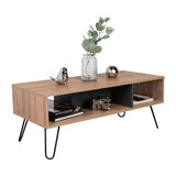 Mesa de Centro Vassel Miel 101x40cm Rectangular con Patas y con Compartimientos - Mesas | Bylmo