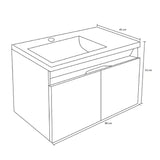 Mueble para Baño Pontus Coñac 80 cm Sin Lavamanos - Muebles para Baño | Bylmo