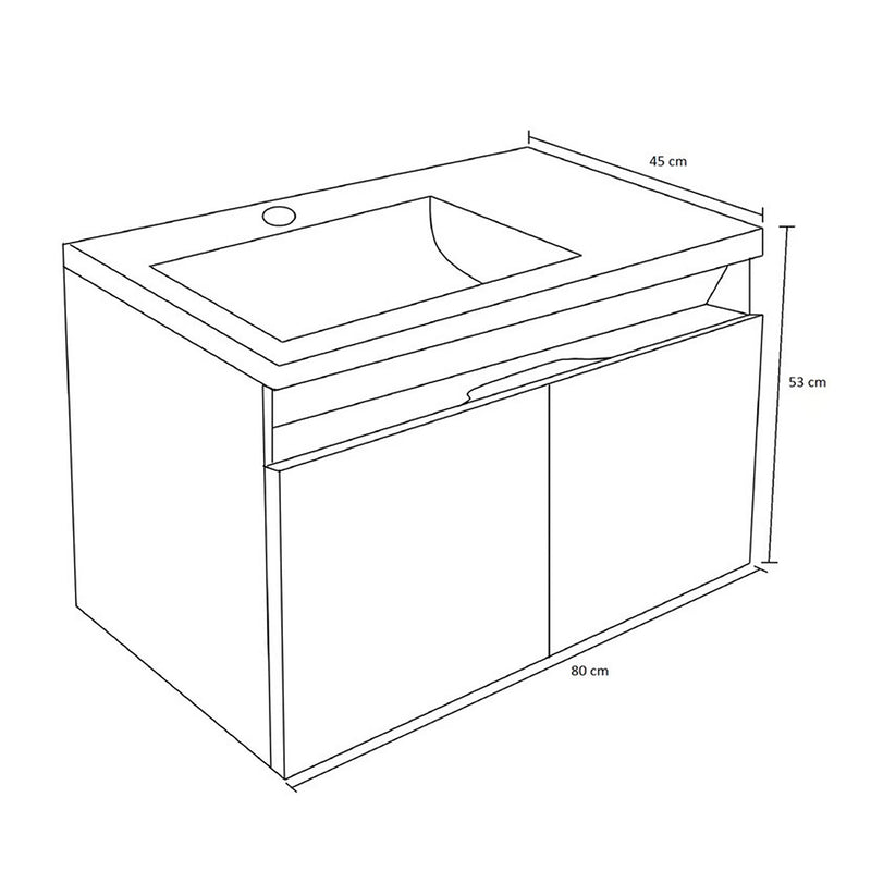 Mueble para Baño Pontus Coñac 80 cm Sin Lavamanos