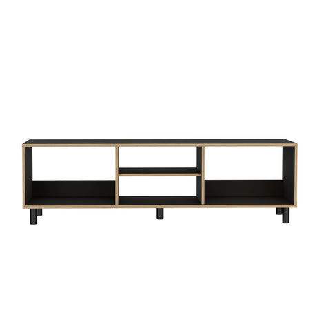 Rack de TV Tunez Wengue y Cafe Claro 160x160cm Para TV Hasta 70 Pulgadas sin Cajones y con Patas - Muebles de TV | Bylmo