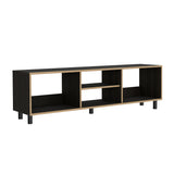 Rack de TV Tunez Wengue y Cafe Claro 160x160cm Para TV Hasta 70 Pulgadas sin Cajones y con Patas - Muebles de TV | Bylmo