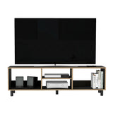 Rack de TV Tunez Wengue y Cafe Claro 160x160cm Para TV Hasta 70 Pulgadas sin Cajones y con Patas - Muebles de TV | Bylmo