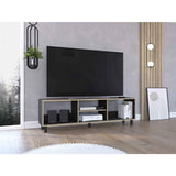 Rack de TV Tunez Wengue y Cafe Claro 160x160cm Para TV Hasta 70 Pulgadas sin Cajones y con Patas - Muebles de TV | Bylmo