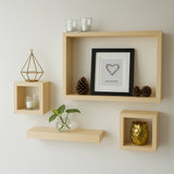 Set de 4 Repisas Ambar 30x40cm Madera Pino - Repisas y Percheros | Bylmo