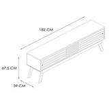 Rack Frizz Cafe y Blanco 182 cm con Dos Puertas - Muebles para TV | Bylmo