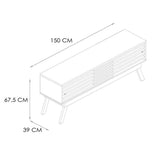 Rack Frizz Blanco y Cafe 150 cm con Dos Puertas - Muebles para TV | Bylmo