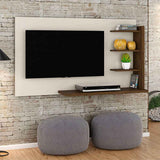 Panel Julia Blanco y Cafe 136 cm - Muebles para TV | Bylmo