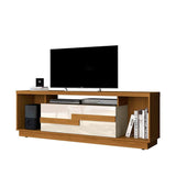 Rack Bia Cafe y Blanco 160 cm con Una Puerta - Muebles para TV | Bylmo