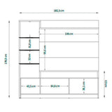 Centro de Entretenimiento Frizz Cafe 183 cm con Dos Puertas y Entrepaños de Vidrio - Muebles para TV | Bylmo