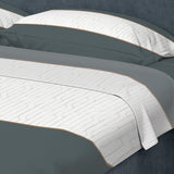 Juego de Sabanas Blanco y Gris Queen 160 X 190 Cm de Lineas con 250 Hilos - Ropa de Cama | Bylmo