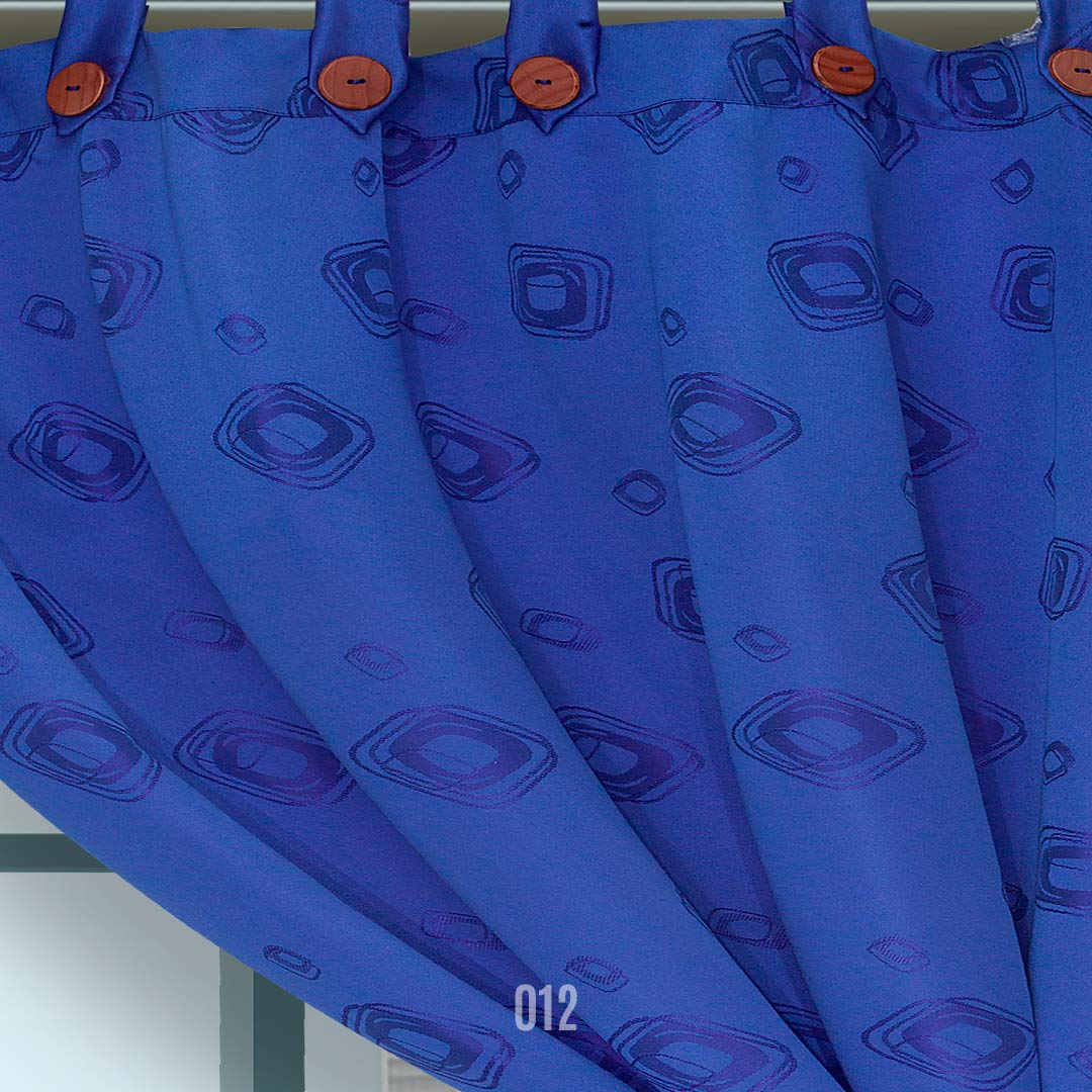 Cortina Yacar Botón Azul 265x215cm de Circulos - Cortinas | Bylmo