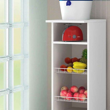 Mueble Auxiliar de Cocina Lisboa Blanco 32x77cm con un Entrepaño y con Tres Comportamientos - Muebles Organizadores | Bylmo