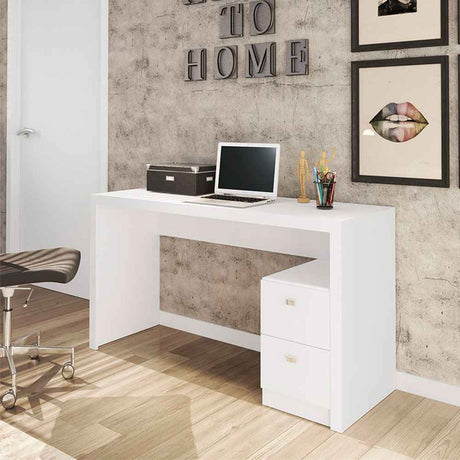 Escritorio Santorini Blanco 135 cm con Cajones y Entrepaños - Escritorios y Archivadores | Bylmo