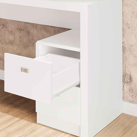 Escritorio Santorini Blanco 135 cm con Cajones y Entrepaños - Escritorios y Archivadores | Bylmo