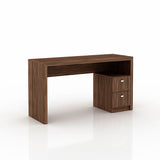 Escritorio Santorini Nogal 135 cm con Cajones y Entrepaños - Escritorios y Archivadores | Bylmo