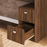 Escritorio Santorini Nogal 135 cm con Cajones y Entrepaños - Escritorios y Archivadores | Bylmo