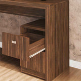 Escritorio Santorini Nogal 135 cm con Cajones y Entrepaños - Escritorios y Archivadores | Bylmo