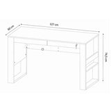 Escritorio Juventus Nogal 127 cm con Cajones con Llave y Revistero - Escritorios y Archivadores | Bylmo