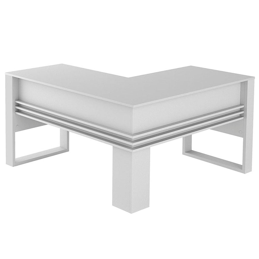 Escritorio en L Arsenal Blanco 136 cm con Revistero - Escritorios y Archivadores | Bylmo