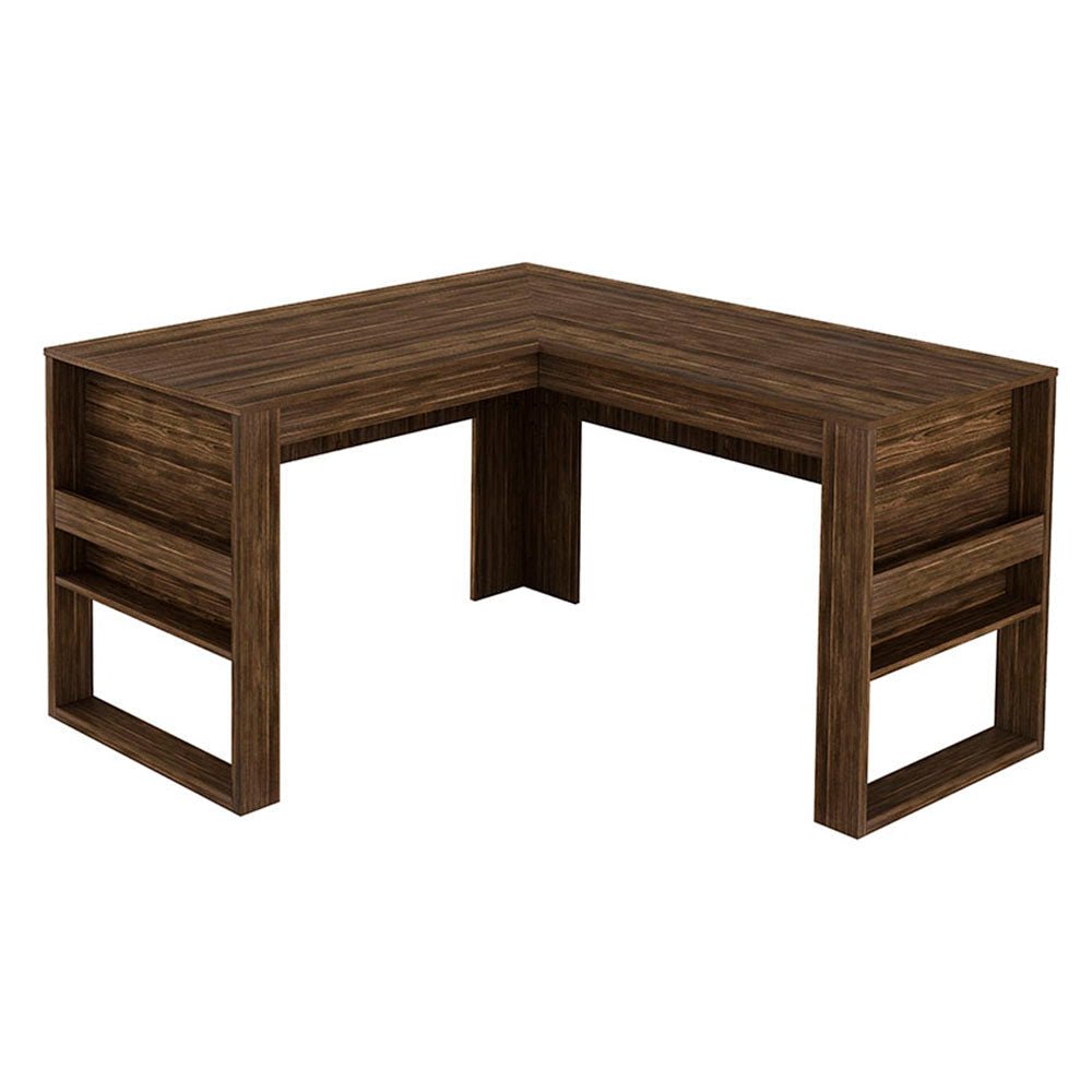 Escritorio en L Arsenal Nogal 136 cm con Revistero - Escritorios y Archivadores | Bylmo