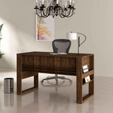 Escritorio Nápoles Nogal 127 cm con Revistero - Escritorios y Archivadores | Bylmo