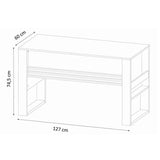 Escritorio Nápoles Nogal 127 cm con Revistero - Escritorios y Archivadores | Bylmo