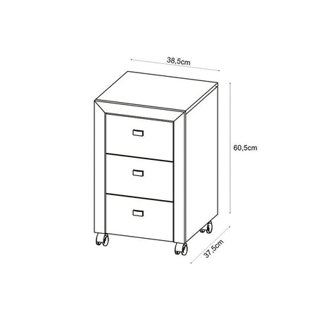Cómoda Texas Cafe 38 cm con Tres Cajones - Cajoneras | Bylmo