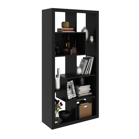Estantería Londres Negro 159x78cm con Ocho Compartimientos - Bibliotecas | Bylmo