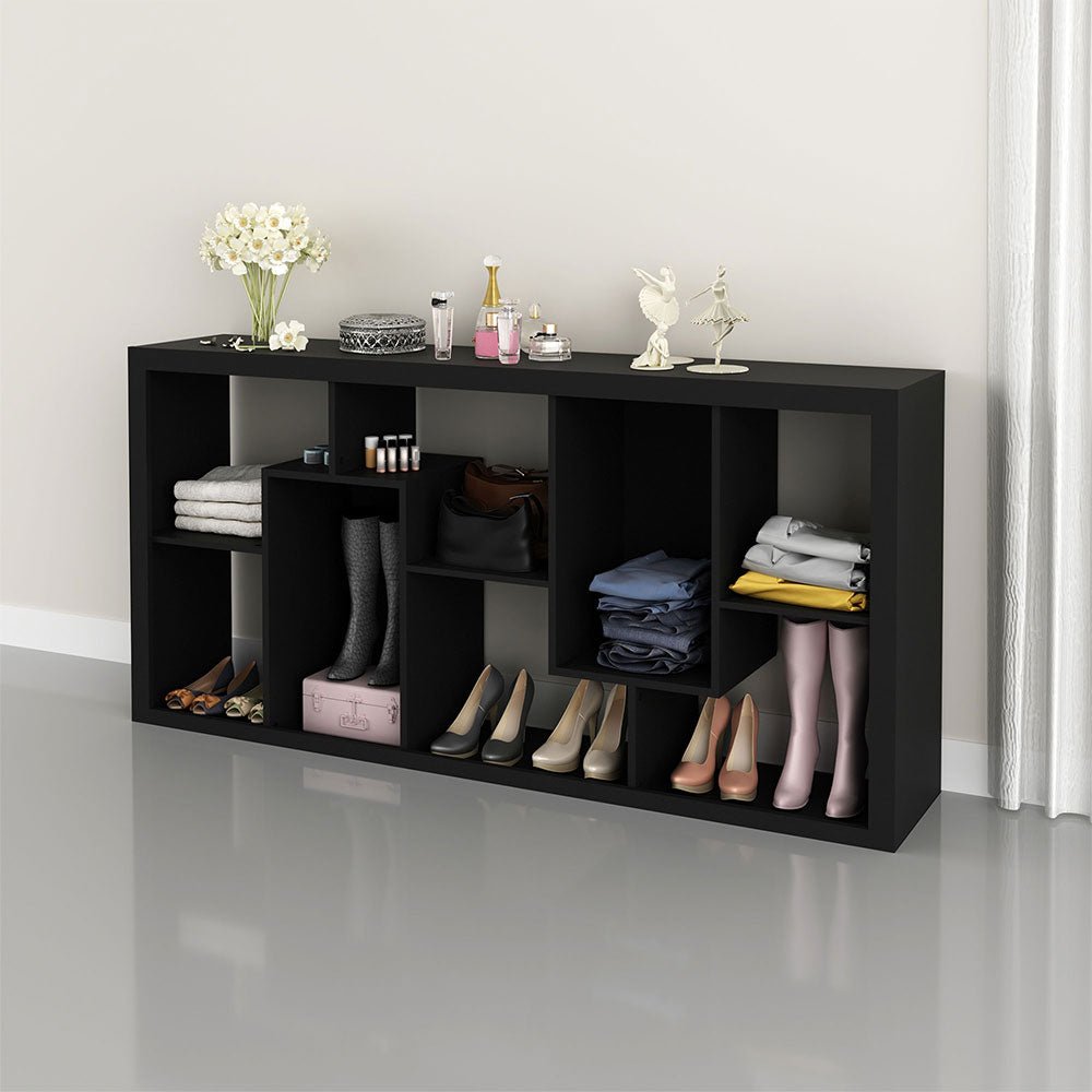 Estantería Londres Negro 159x78cm con Ocho Compartimientos - Bibliotecas | Bylmo