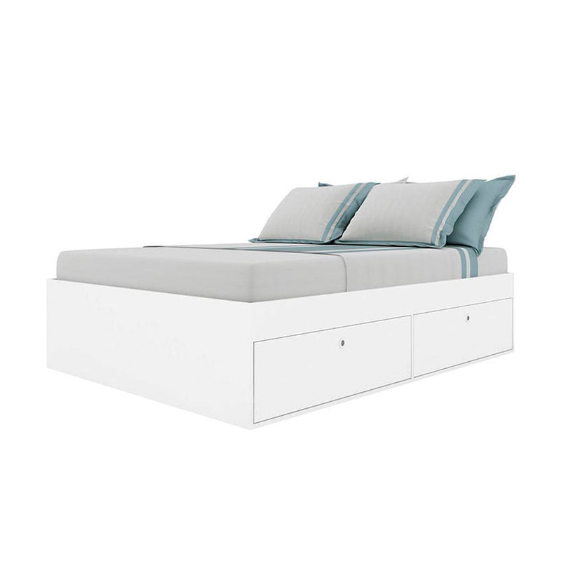 Cama Tokio Doble 140 cm Blanco con Cuatro Puertas