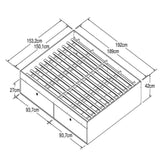 Cama Tokio Doble 140 cm Blanco con Cuatro Puertas - Camas | Bylmo