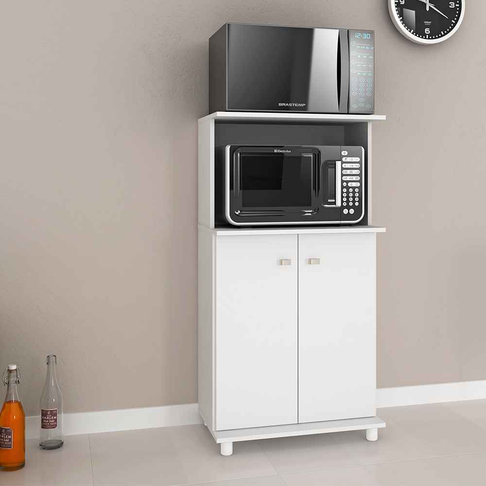 Mueble Auxiliar Almería Blanco 61 cm con Dos Puertas y Entrepaño - Muebles Organizadores | Bylmo