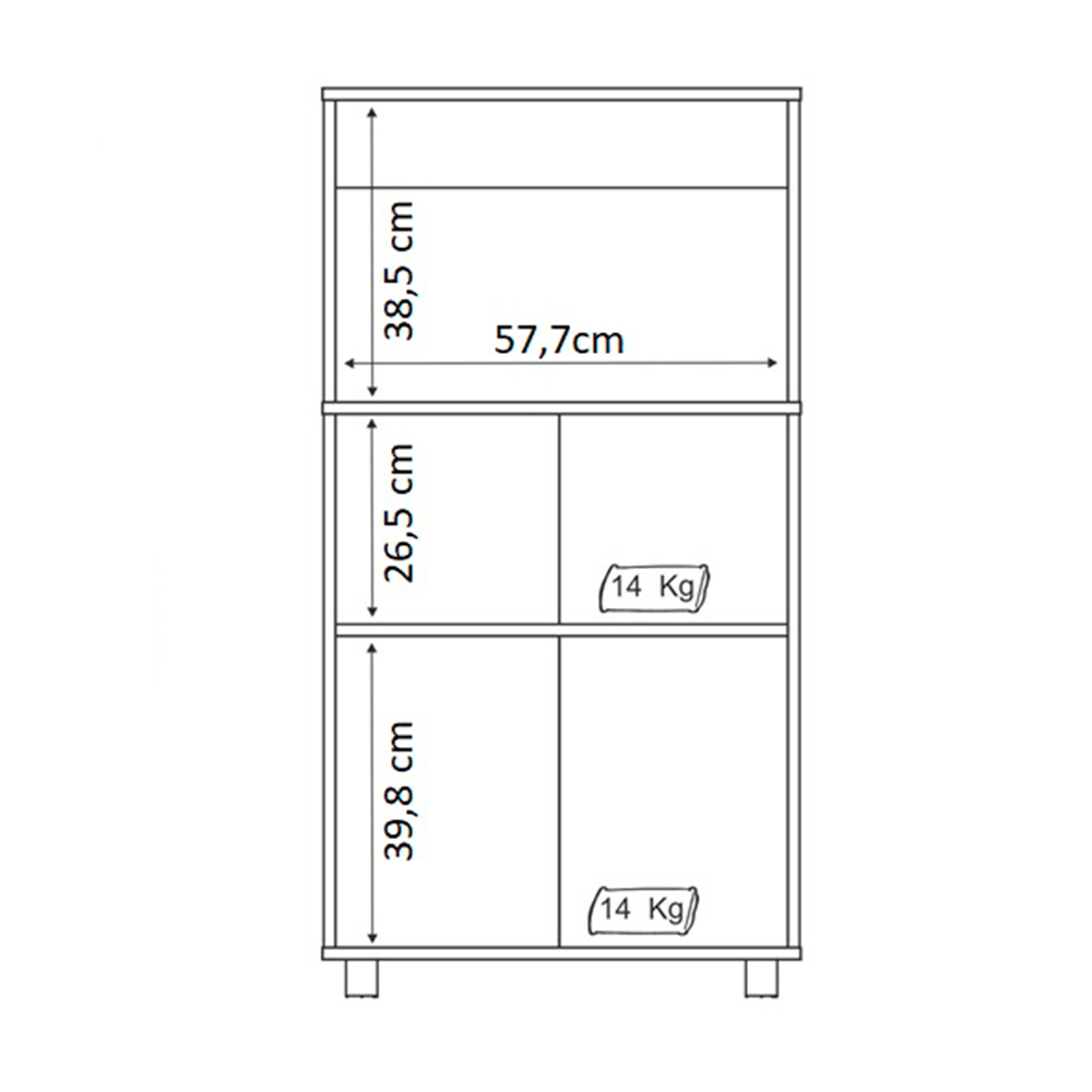 Mueble Auxiliar Almería Blanco 61 cm con Dos Puertas y Entrepaño - Muebles Organizadores | Bylmo