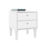 Mesa de Noche Tokio Blanco 39 cm con Dos Cajones