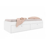 Cama Tokio Sencilla 90 cm Blanco con Cuatro Puertas