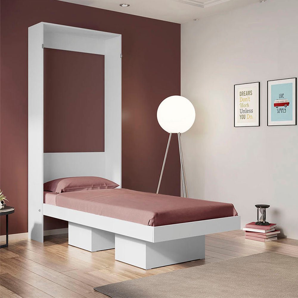 Cama Japón Sencilla 90 cm Blanca Desplegable - Camas | Bylmo