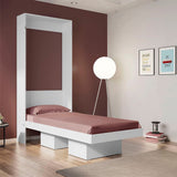 Cama Japón Sencilla 90 cm Blanca Desplegable - Camas | Bylmo