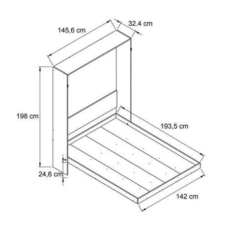 Cama Matrimonial Doble 140 cm Blanca Desplegable - Camas | Bylmo