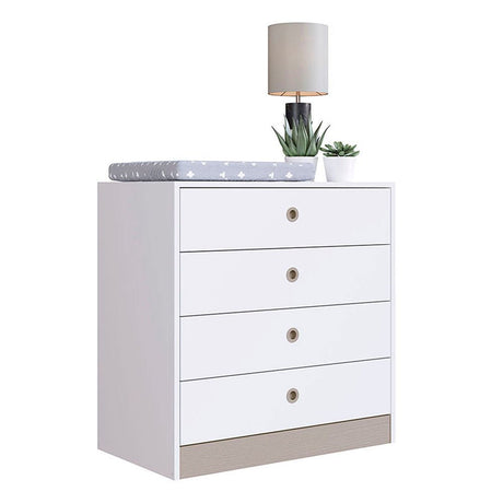 Cómoda Vicente Blanco 73 cm con Cuatro Cajones - Cajoneras | Bylmo