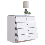 Cómoda Vicente Blanco 73 cm con Cuatro Cajones - Cajoneras | Bylmo