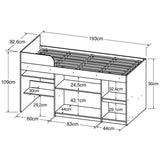 Cama Juvenil Sencilla 90 cm Blanco Multifuncional - Camas | Bylmo