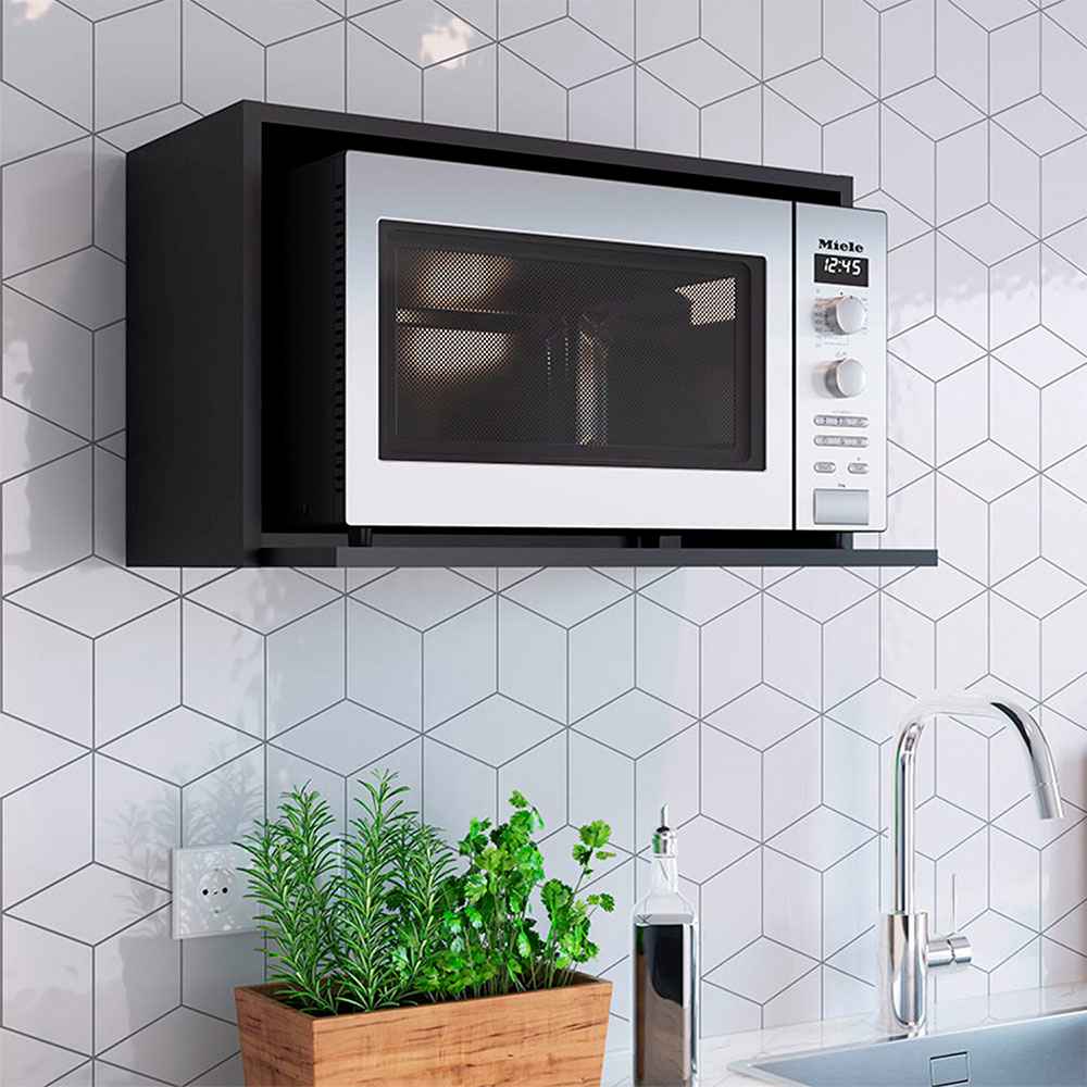 Mueble Auxiliar Modena Negro 60 cm para Campana - Muebles Organizadores | Bylmo