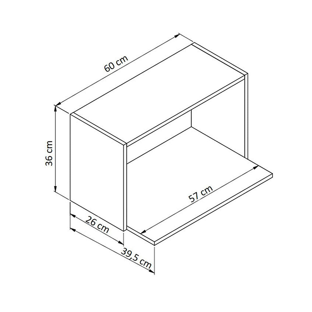 Mueble Auxiliar Modena Negro 60 cm para Campana - Muebles Organizadores | Bylmo