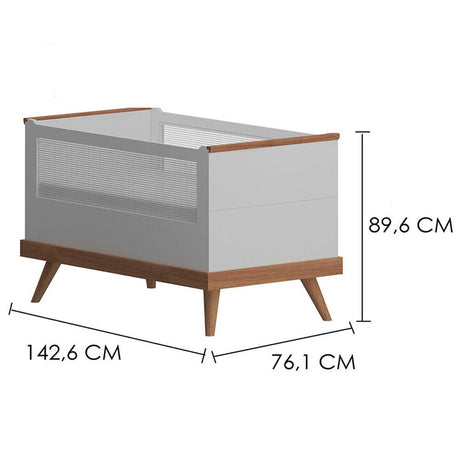 Cuna Ronda 143x90 cm Blanco y Almendra - Camas | Bylmo